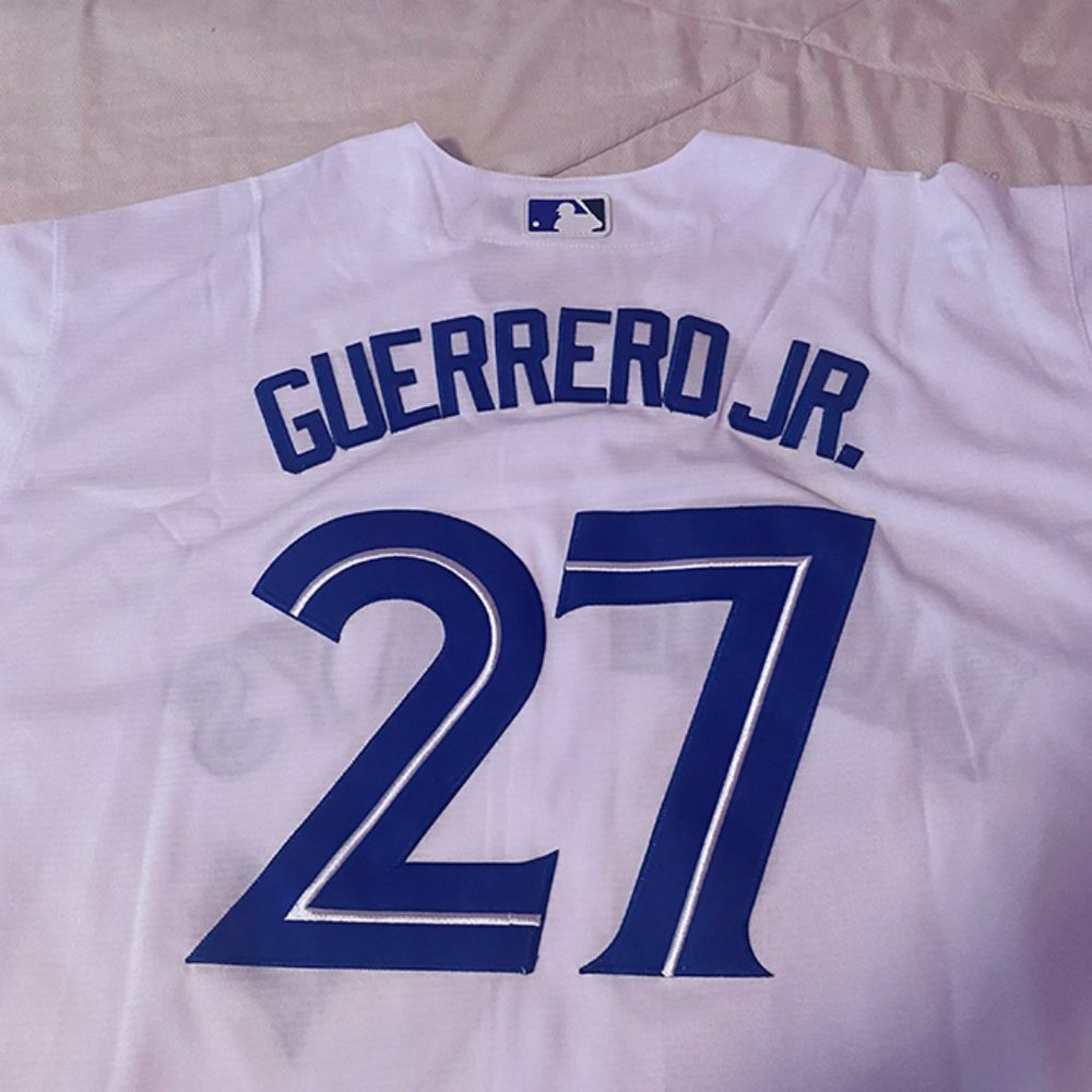 Vladimir Guerrero Jr Baseball Jersey 27# Toronto Blue Jays Jersey Nike MLB White - Picture 9 of 11